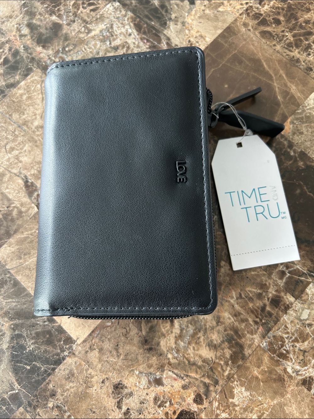 NEW 🆕 Time and Tru Black Zip-Around Women’s Leather-Look Wallet